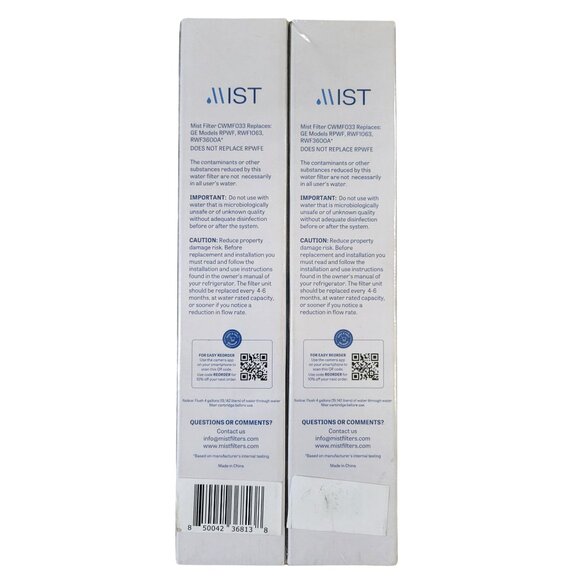 *NEW* 2-Pack Mist RPWF Water Filter Replacement for GE RPWF (Not RPWFE) - Picture 2 of 4